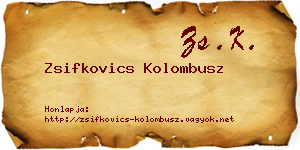Zsifkovics Kolombusz névjegykártya